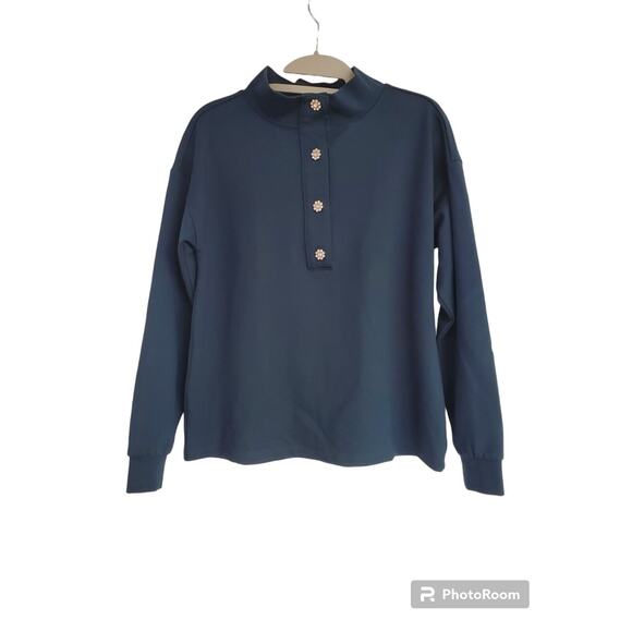 Women's Ann Taylor Turtleneck Sweatshirt with Rhinestone Buttons | Size Small - Picture 1 of 7